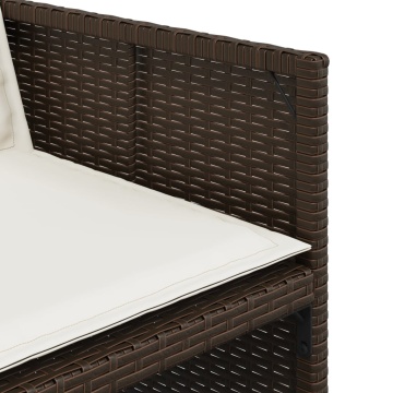 Set mobilier de grădină cu perne, 17 piese, maro, poliratan - Img 6