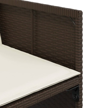 Set mobilier de grădină cu perne, 17 piese, maro, poliratan - Img 5