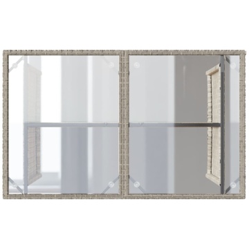 Set mobilier de grădină cu perne 2 piese gri deschis poliratan - Img 7