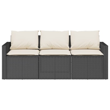 Set mobilier de grădină cu perne, 2 piese, negru, poliratan - Img 5
