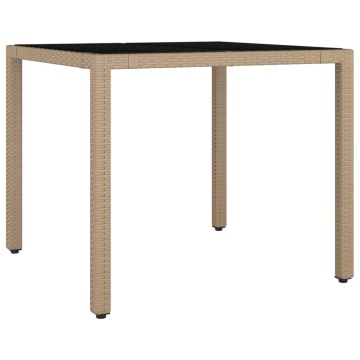 Set mobilier de grădină cu perne, 3 piese, bej, poliratan - Img 5