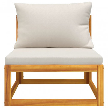Set mobilier de grădină cu perne, 3 piese, lemn masiv acacia - Img 4