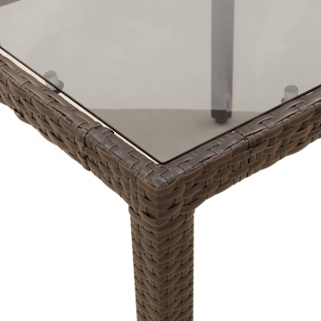 Set mobilier de grădină cu perne 3 piese maro poliratan&sticlă - Img 5