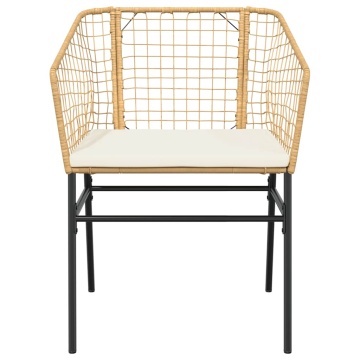 Set mobilier de grădină cu perne 3 piese maro sticlă polirattan - Img 8
