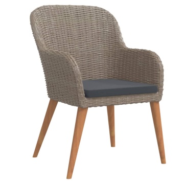 Set mobilier de grădină cu perne, 3 piese, maro - Img 3