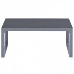 Set mobilier de grădină cu perne 3 piese negru aluminiu - Img 4