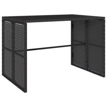 Set mobilier de grădină cu perne, 3 piese, negru, poliratan - Img 7