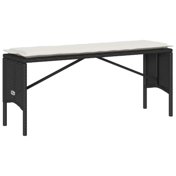 Set mobilier de grădină cu perne, 3 piese, negru, poliratan - Img 8