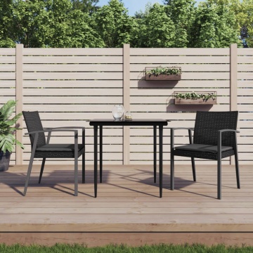 Set mobilier de grădină cu perne, 3 piese, poliratan și oțel - Img 1