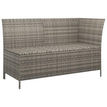 Set mobilier de grădină cu perne, 4 piese, gri, poliratan - Img 5