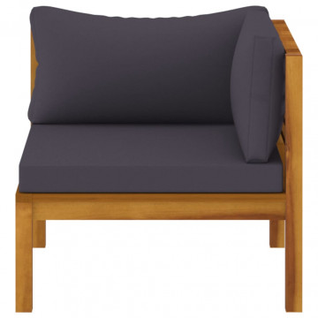 Set mobilier de grădină cu perne, 4 piese, lemn masiv acacia - Img 8