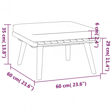 Set mobilier de grădină cu perne, 4 piese, lemn masiv acacia - Img 6