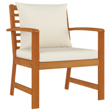 Set mobilier de grădină cu perne, 4 piese, lemn masiv de acacia - Img 8