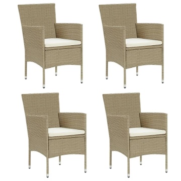 Set mobilier de grădină cu perne, 5 piese, bej, poliratan - Img 3