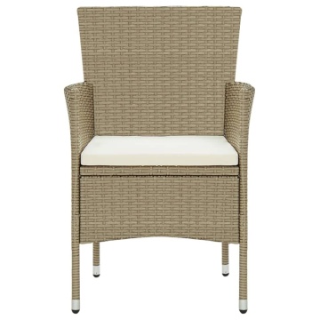 Set mobilier de grădină cu perne, 5 piese, bej, poliratan - Img 8