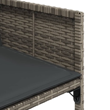 Set mobilier de grădină cu perne, 5 piese, gri, poliratan - Img 6