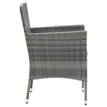 Set mobilier de grădină cu perne, 5 piese, gri, poliratan - Img 5