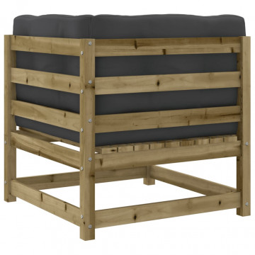 Set mobilier de grădină cu perne, 5 piese, lemn de pin tratat - Img 6