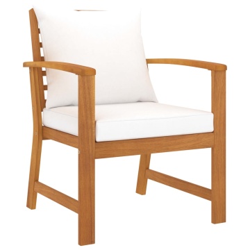 Set mobilier de grădină cu perne, 5 piese, lemn masiv acacia - Img 4