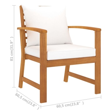 Set mobilier de grădină cu perne, 5 piese, lemn masiv acacia - Img 7
