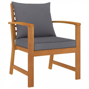 Set mobilier de grădină cu perne, 5 piese, lemn masiv acacia - Img 3