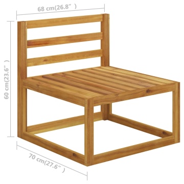 Set mobilier de grădină cu perne, 5 piese, lemn masiv de acacia - Img 7