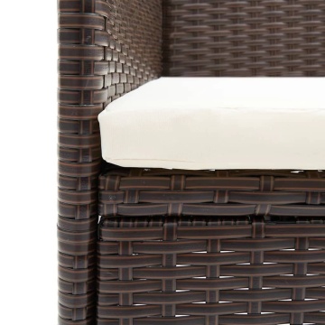 Set mobilier de grădină cu perne, 5 piese, maro, poliratan - Img 7