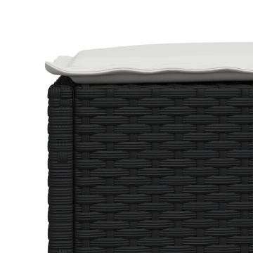 Set mobilier de grădină cu perne, 5 piese, negru, poliratan - Img 6