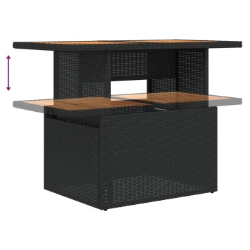 Set mobilier de grădină cu perne, 5 piese, negru, poliratan - Img 7