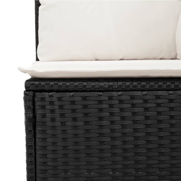 Set mobilier de grădină cu perne, 5 piese, negru, poliratan - Img 5