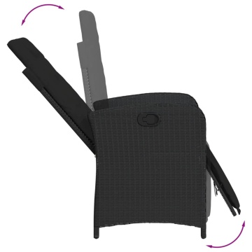 Set mobilier de grădină cu perne, 5 piese, negru, poliratan - Img 8