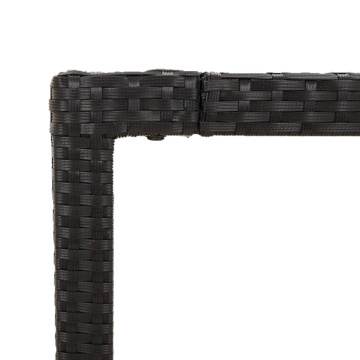 Set mobilier de grădină cu perne, 5 piese, negru, poliratan - Img 5