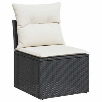 Set mobilier de grădină cu perne, 5 piese,poliratan/lemn acacia - Img 3
