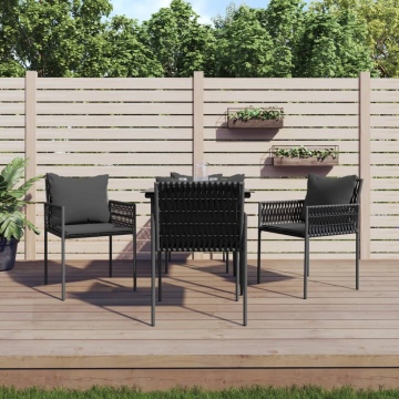 Set mobilier de grădină cu perne, 5 piese, poliratan și oțel - Img 1