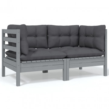 Set mobilier de grădină cu perne, 6 piese, lemn masiv de pin - Img 4