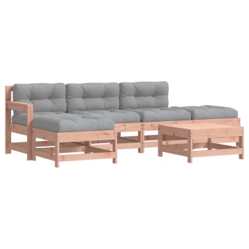 Set mobilier de grădină cu perne, 6 piese, lemn masiv Douglas - Img 2