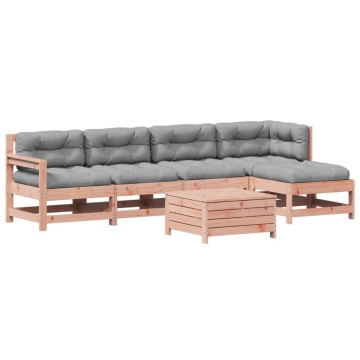 Set mobilier de grădină cu perne, 6 piese, lemn masiv Douglas - Img 2