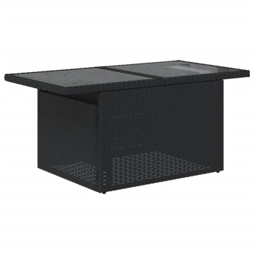 Set mobilier de grădină cu perne, 6 piese, negru, poliratan - Img 5