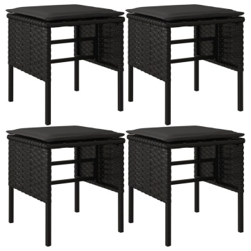 Set mobilier de grădină cu perne, 6 piese, negru, poliratan - Img 6