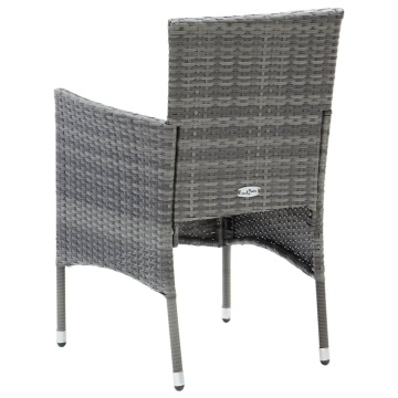 Set mobilier de grădină cu perne, 7 piese, gri, poliratan - Img 5