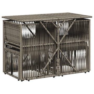 Set mobilier de grădină cu perne, 7 piese, gri, poliratan - Img 6