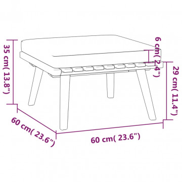 Set mobilier de grădină cu perne, 7 piese, lemn masiv acacia - Img 6