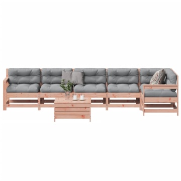 Set mobilier de grădină cu perne, 7 piese, lemn masiv douglas - Img 1