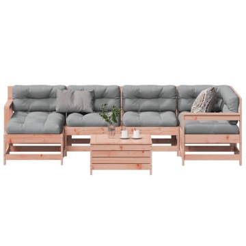 Set mobilier de grădină cu perne, 7 piese, lemn masiv douglas - Img 1