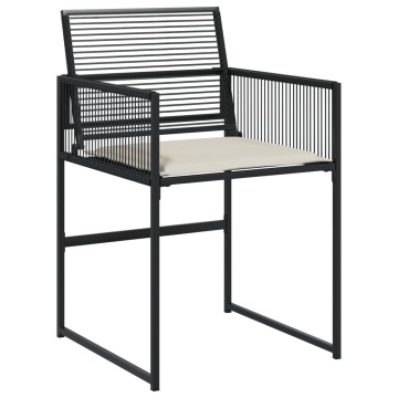 Set mobilier de grădină cu perne, 7 piese, negru, poliratan - Img 5