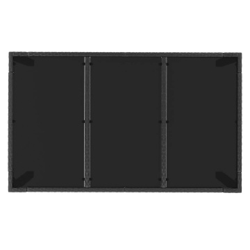 Set mobilier de grădină cu perne, 7 piese, negru, poliratan - Img 6