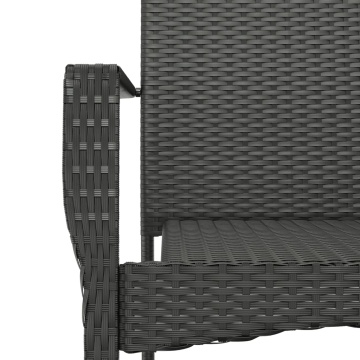 Set mobilier de grădină cu perne, 7 piese, negru, poliratan - Img 7