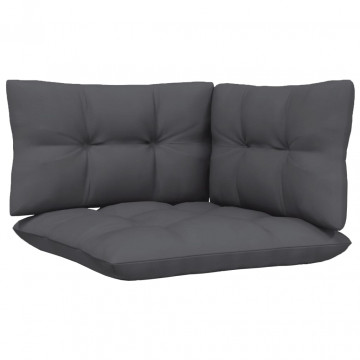 Set mobilier de grădină cu perne, 8 piese, antracit, lemn pin - Img 5