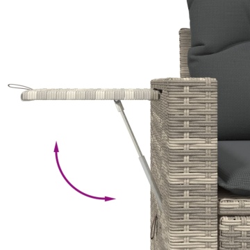 Set mobilier de grădină cu perne, 8 piese gri deschis poliratan - Img 4