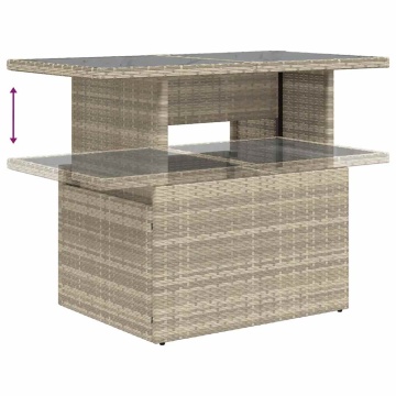 Set mobilier de grădină cu perne, 8 piese gri deschis poliratan - Img 7